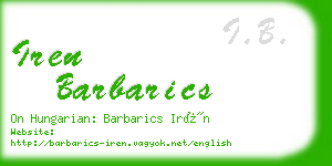 iren barbarics business card